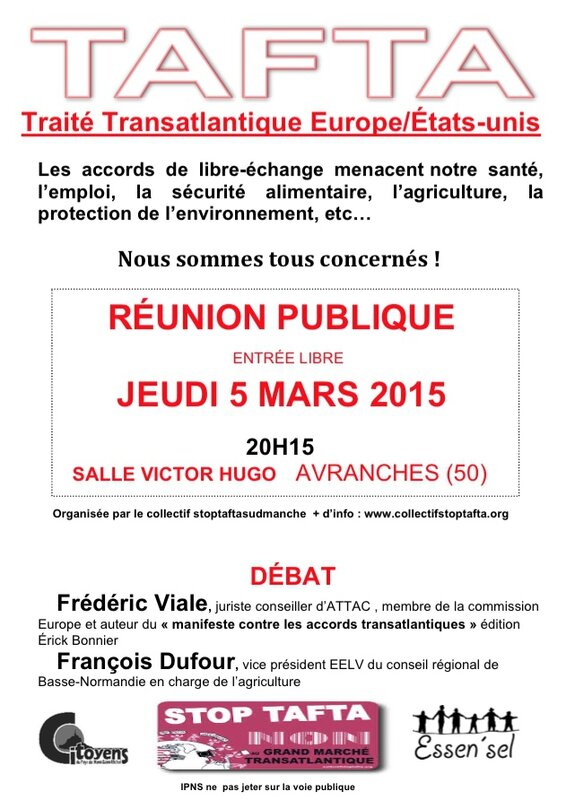 réunion anti TAFTA PTCI Avranches 5 mars 2015
