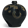 A russet-painted <b>black</b>-<b>glazed</b> jar, Northern Song-Jin dynasty (960-1234)
