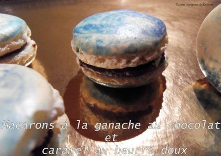 macarons à la ganache au chocolat et caramel au beurre doux