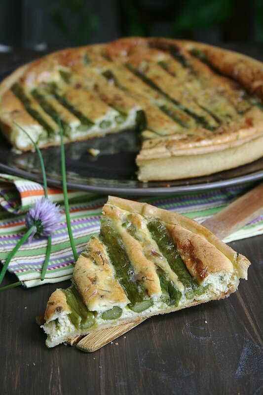 Quiche aux asperges et fleurs de ciboulette 2 - Minouchka