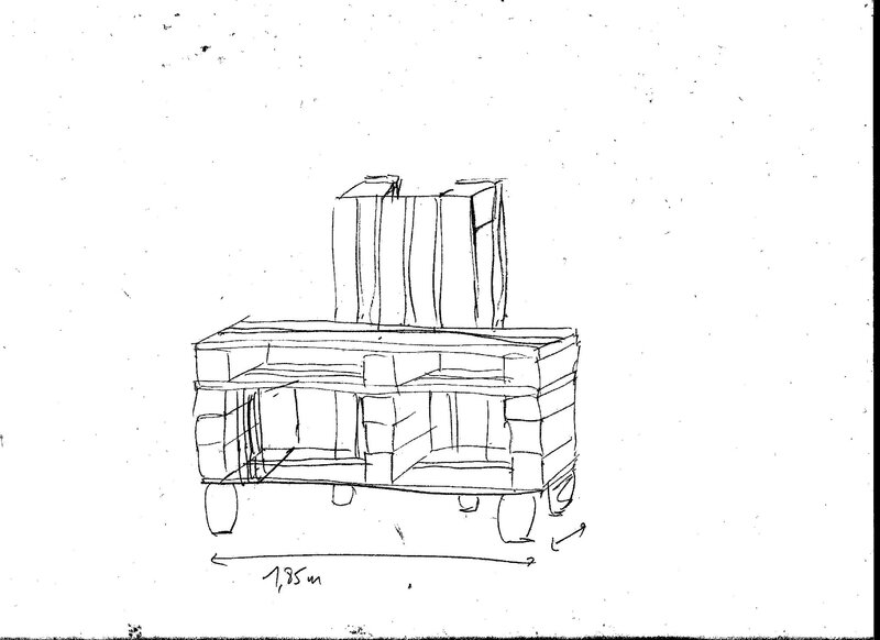 croquis meuble télé