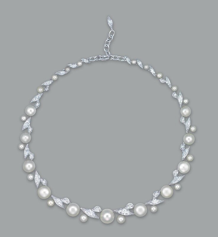 Lavalier Necklace in White Gold with South Sea Button Pearl | Lux Bond &  Green