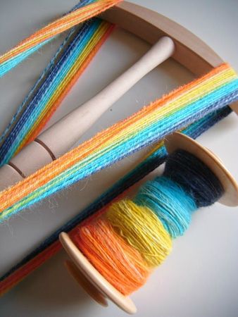 Filage rouet alpaca rainbow navajo plying 014