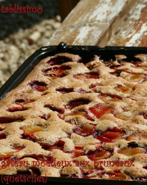 gâteau moelleux aux pruneaux (quetsches) recettes dessert Le gâteau aux trois parfums