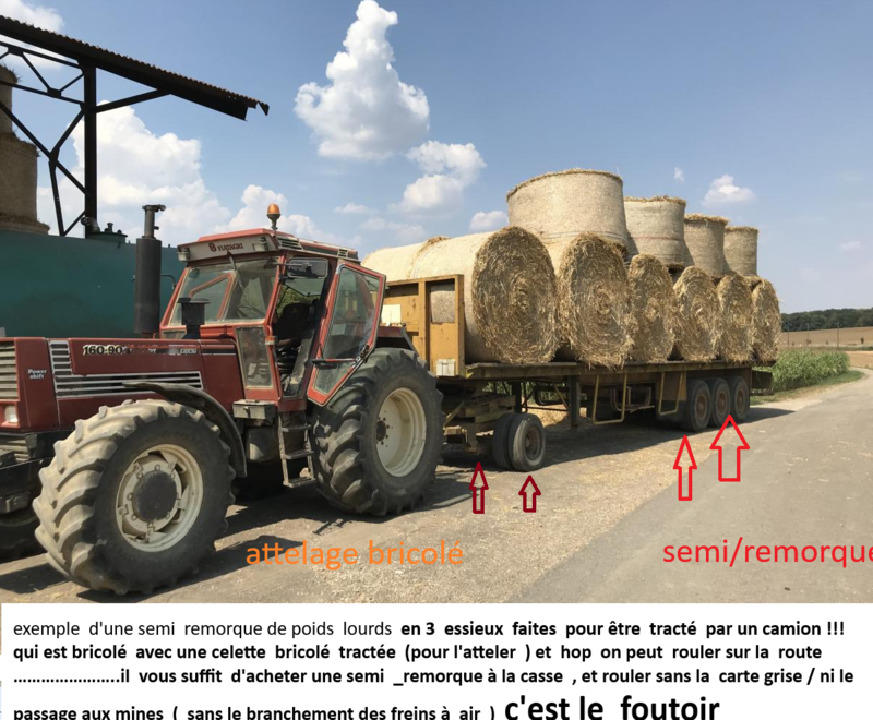 tracteur agricole et semi remorque