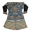 A blue ground <b>kesi</b>-<b>woven</b> dragon robe, Late Qing dynasty
