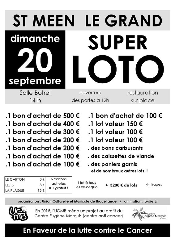 affiche loto 20 09 2015