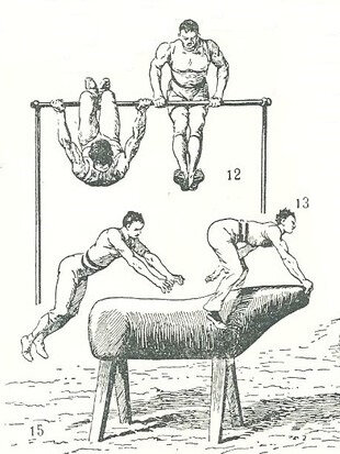 Fiche de gymnastique Mouvements Larousse 1948 b R1