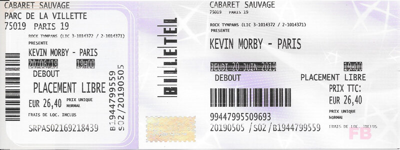 2019 06 20 Kevin Morby Cabaret Sauvage Billet