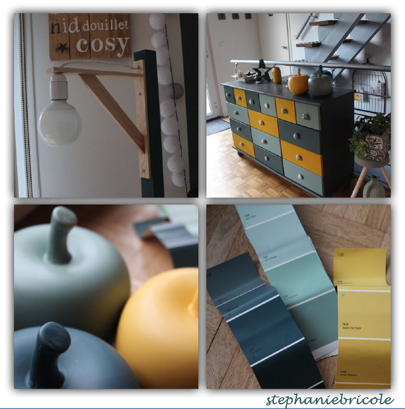 début du relooking vert intérieur