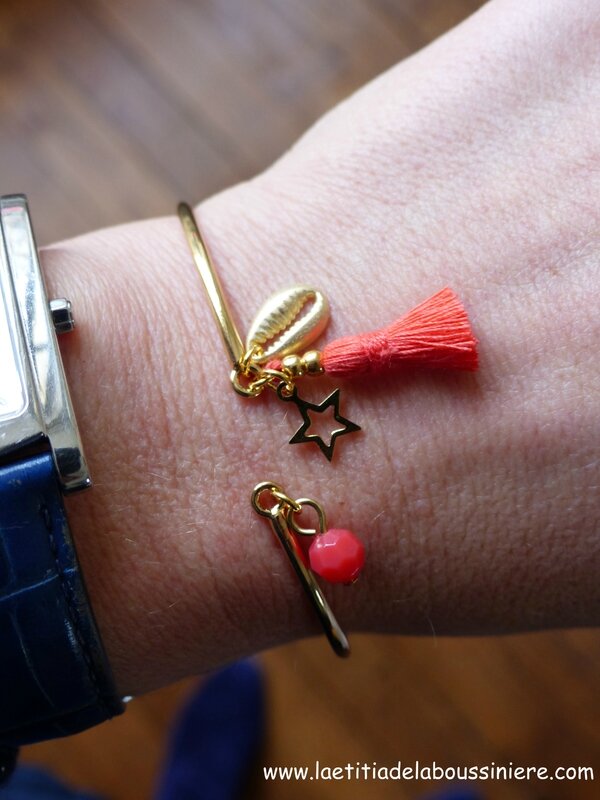 Bracelet Agatha (corail et doré) - €