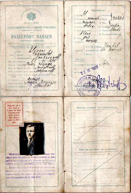 Passeport dispense Nansen 1928