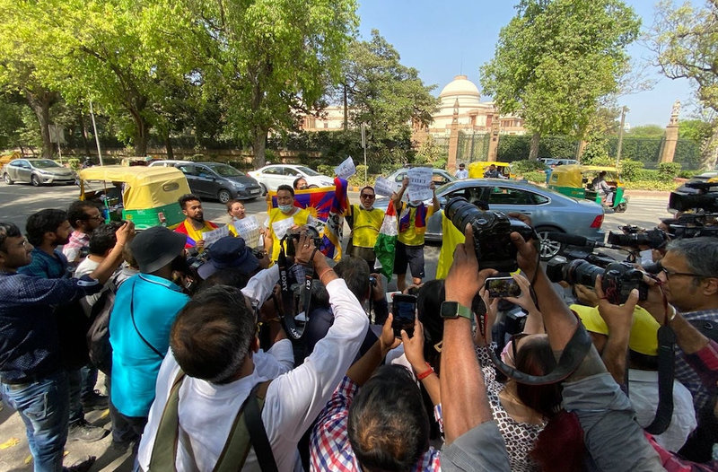 Protestors-outside-Hyderabad-House-in-New-Delhi-Photo-SFT