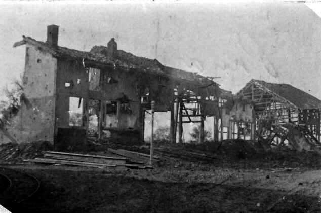 Binarville bombardée