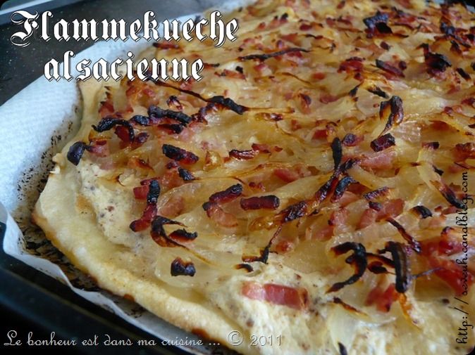 Flammekueche alsacienne recettes plats Tarte flambée ou flammekueche