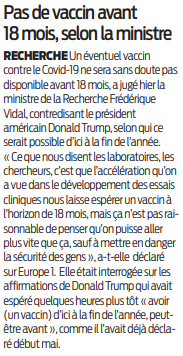 2020 05 17 SO Pas de vaccins avant 18 mois