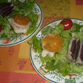 Salade au <b>magret</b> et foie gras tatin