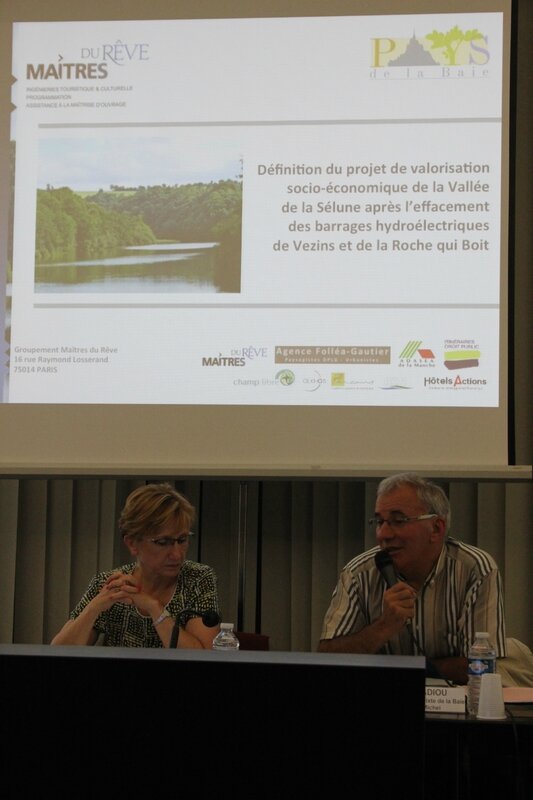 projet valorisation vallée barrage Sélune juillet 2015 Gilbert Badiou président Pays de la Baie du Mont-Saint-Michel Danièle Polvé-Montmasson préfète Manche