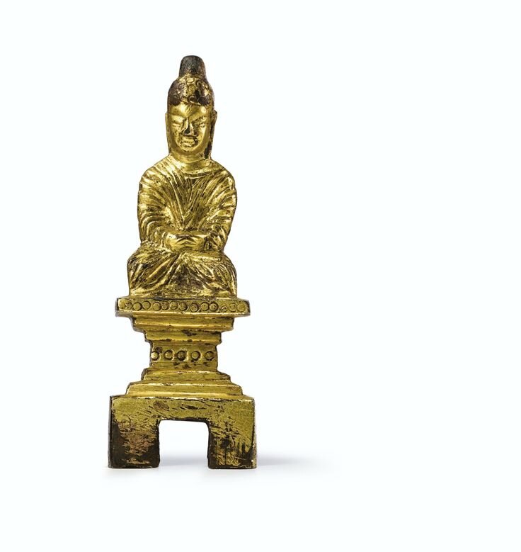 A Dated Gilt-Bronze Figure of Buddha, Northern Wei Dynasty, Dated 495
