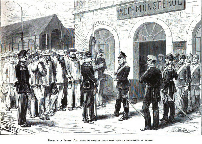 L'illustration 1873-10-18 forçats alsaciens optant pour l'Allemagne
