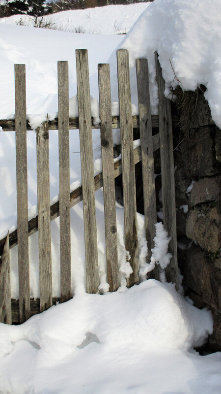 barrière bois neige