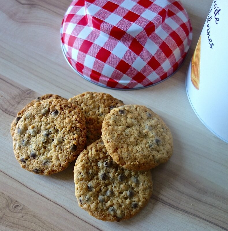 cookies aux perles de chocolat et flocons d'avoine