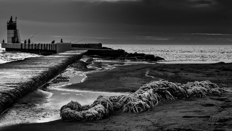 Capbreton-échouage n&b