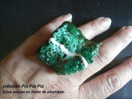 bague en fusion de plastique recyclé designer Pia Pia Pia