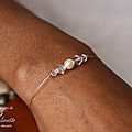 <b>Bracelets</b> de <b>mariage</b> fins en perles nacrées et perles en cristal