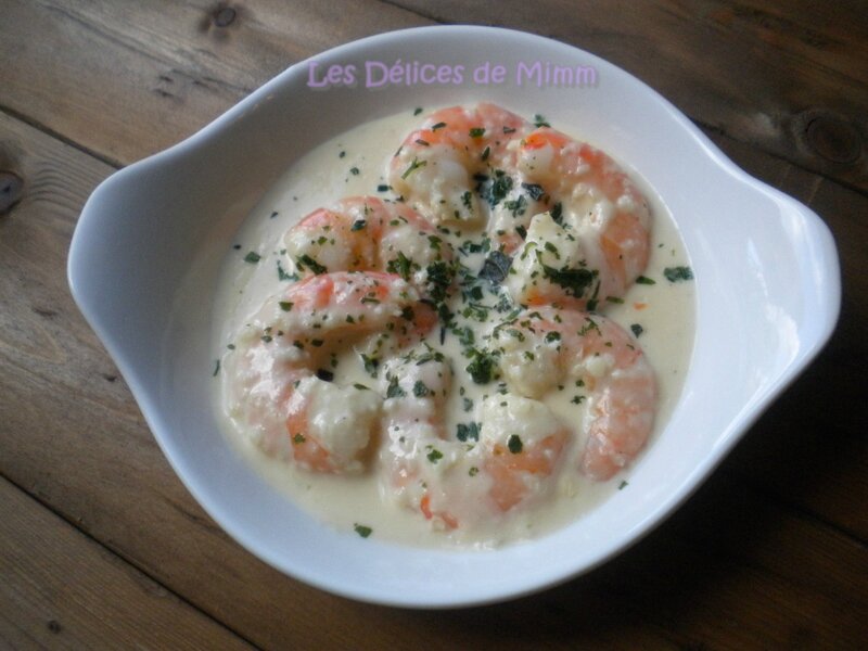 Scampi (ou gambas) à la crème d’ail et au Riesling 5