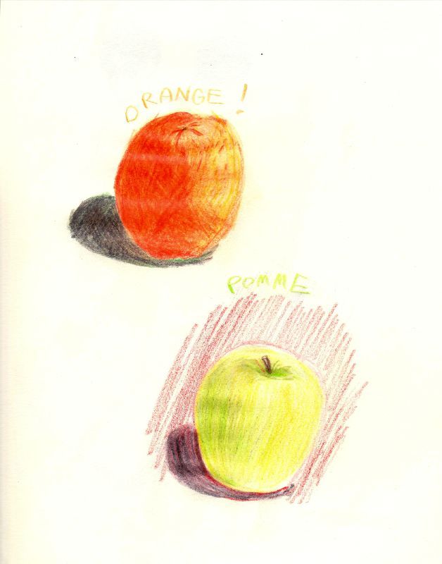 Orange et pommes