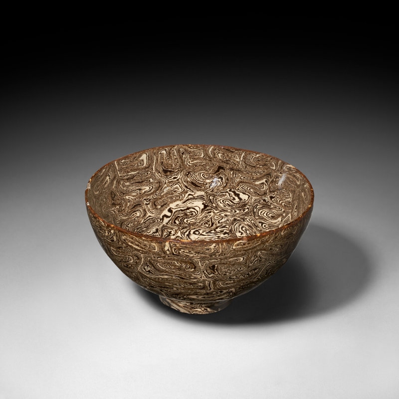 A marbled bowl, Northern Song-Jin dynasty (960-1234)