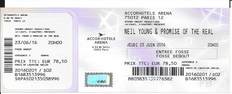2016 06 23 Neil Young AccorHotels Arena Billet
