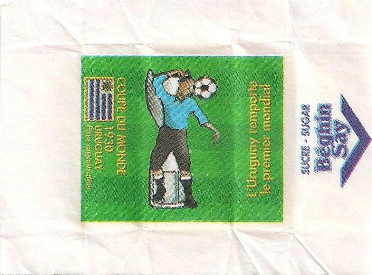 Emballages de sucre Coupe du Monde Football Uruguay 1930