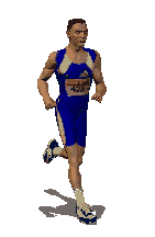 athetisme-athlétisme homme court en bleu