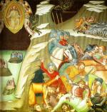 Bartolo di FREDI Fresque à San Gimigniano - Uccisione_servi_di_giobbe,_bartolo - wikimedia