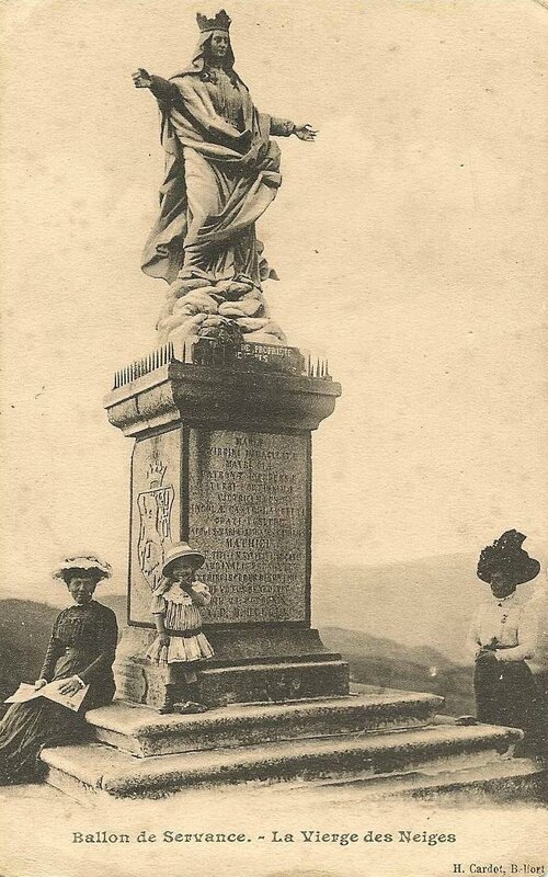 CPA Ballon de Servance Statue de la Vierge des neiges