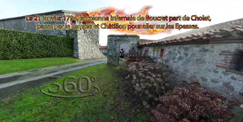 Le 21 janvier 1794, la colonne infernale de Boucret part de Cholet, passe par le Temple et Châtillon pour aller sur les Epesses