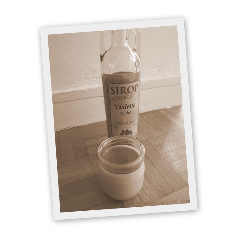 Yaourts au sirop de violette recettes Ile flottante et sa crème à la violette