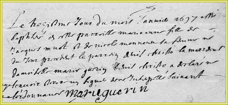 MENOT Marie Anne - naissance