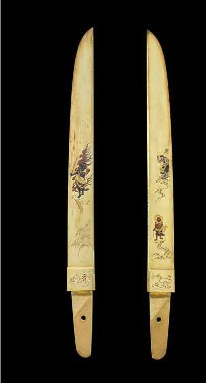 Tanaka Kiyotoshi (1804-1876), A highly important solid-gold tanto, Meiji era (1868-1912), dated 1871