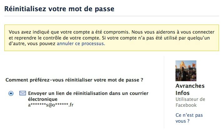 facebook pirate courriel faux