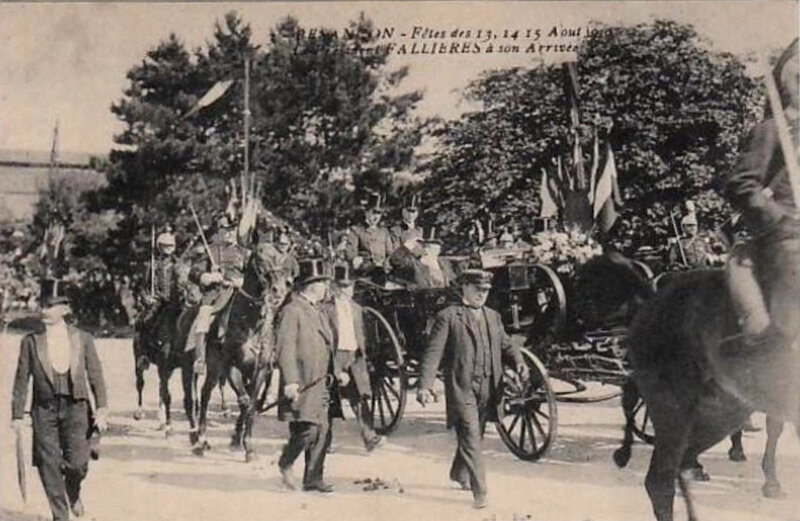 CPA Besançon Fêtes 1910 Pdt Fallières