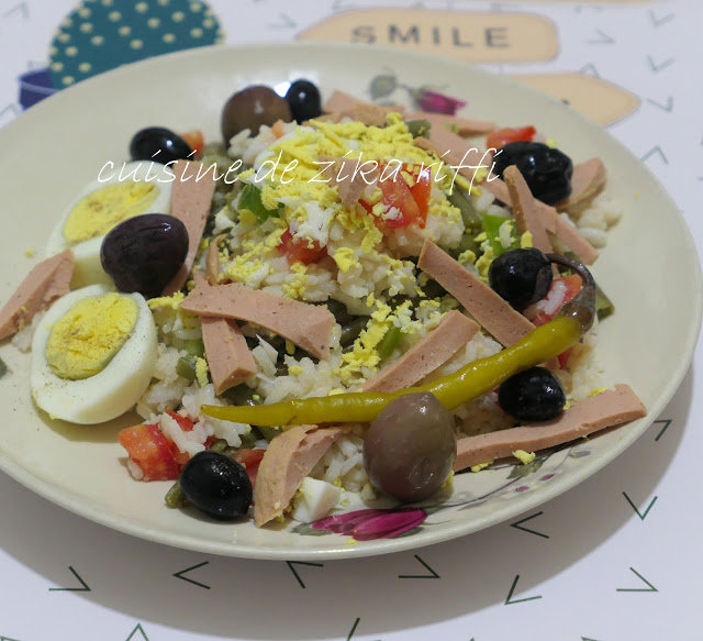 salade de riz thon et pâté de dinde fumée 3