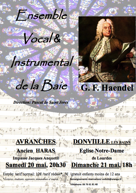 concert Haendel ensemble vocal et instrumental de la Baie Avranches Donville mai 2017