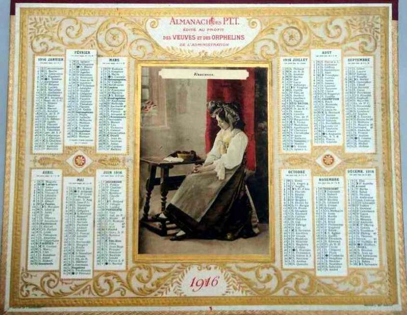 calendrier 1916-2