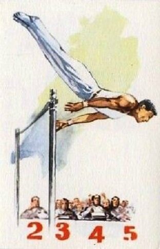 CPM JO 1960 Rome Gymnastique Barre fixe homme