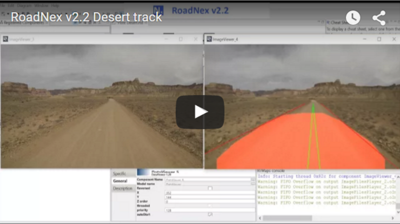 NEXYAD Adas Road detection on a desert track with RoadNex