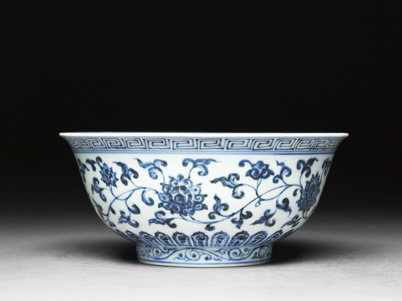 e-and-white bowl with lotus scrolls, Ming dynasty, Xuande period (1426–1435)