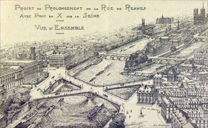 Pont en X sur la Seine